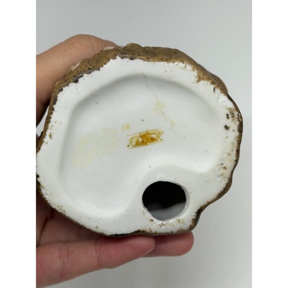 VTG Ceramic Owl Figurine Mama & Chicks in Log 5.5" Brown Kitsch Bird Ornament - Picture 5 of 8